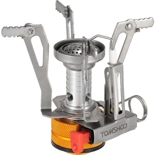 TOMSHOO Mini Gas Stove Backpacking Canister Stove Burners Camping Outdoor Stove Cooking Foldable Hiking Butane Propane Furnace