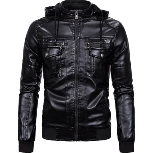 COLDKER Fashion Mens PU Leather Jacket new For Male Fitness Suede Jacket chaqueta cuero Casual Coat Clothing for man