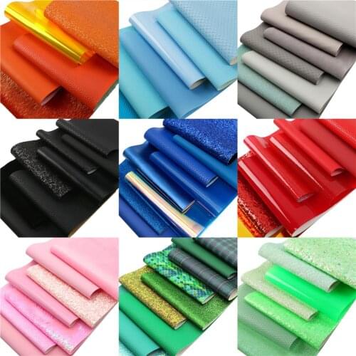 20x33cm Solid Color Faux Synthetic Leather Set Fabric For Bow-knot Bags Wallet Earring Phone Case Scrapbook DIY,1Yc16684