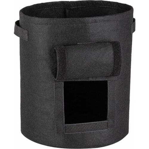 Nonwoven Cloth Fabric Pots Planting Bags With Handle Non-woven Thicken 35D*40H 3pcs 3 Pieces Black 10 Gallon Garden Potato