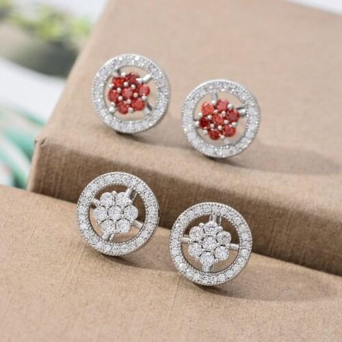 New Fashion Round AAA Zircon Small Stud Earrings Girl/Female Wedding Party Womens Jewelry Earrings ER-325
