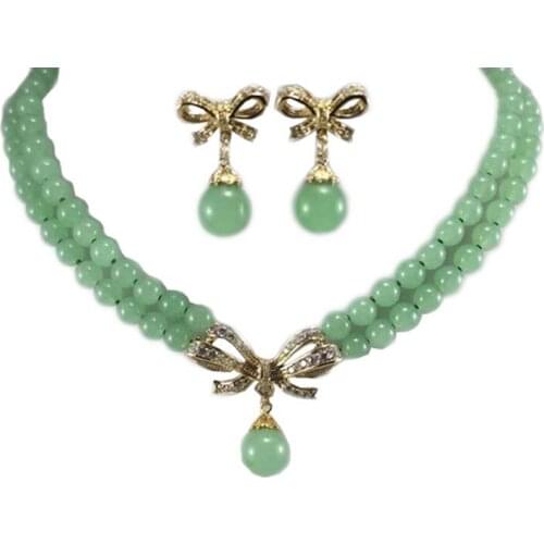 New Gold Color Bowknot Crystal Zircon Choker Necklaces Earrings for Women Natural Freshwater Pearls Weddings Bride Fine Jewelry