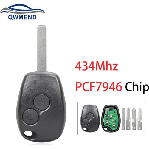 BHKEY 2B PCF7946 Chip Car Remote Key for Renault Megan Modus Clio III Modus Kangoo Logan Sandero Duster Car Key 434Mhz