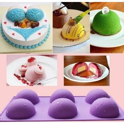 Silicone 6 Round Shape Mold Muffin Pan Jelly Cupcake Candy Mold Cake Chocolate Soap Mould Baking Tool