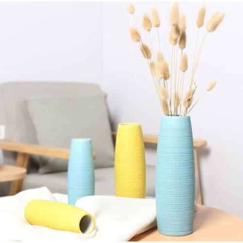 Blue and Yellow Ceramic Vase Ideal Gift for Friends and Family Wedding Desktop Center Vase A Perfect Home Decor Vase