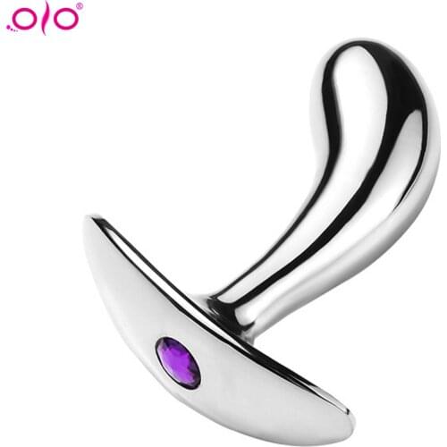 OLO Mini Anal Plug Stainless Steel Crystal Anal Plug Removable Butt Plug Stimulator Anal Sex Toys Prostate Massager Dildo