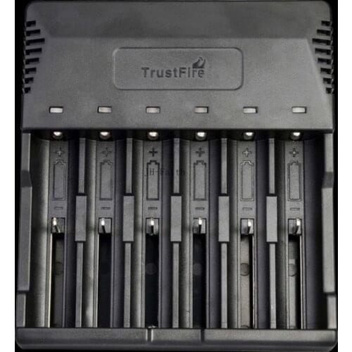 TrustFire 6 Slots Smart Intelligent Battery Charger for AA AAA 18650 18500 18350 17670 16340 14650 14500 10440 Lithium Battery