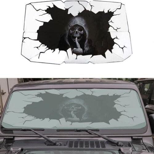 Halloween Universal UV Car Sunshade Cover for Tesla Model Y Foldable Car Vehicle Sunshade Windshield Sun Shade Umbrella