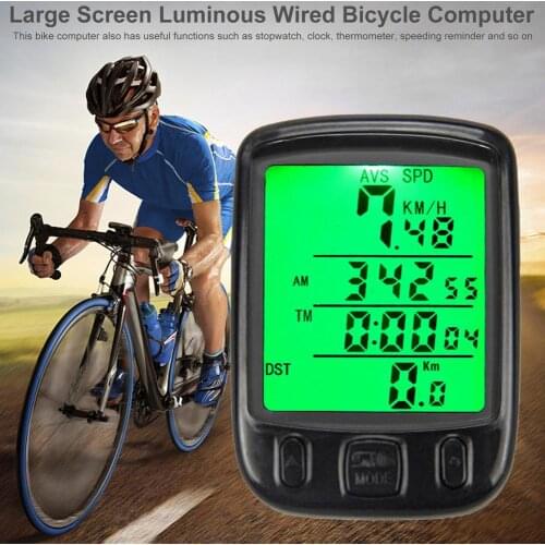 Bike Computer Waterproof Luminous Bicycle Speedometer LED Backlight Speed Meter Cycling Odometer Stopwatch Bicycle Supplies
