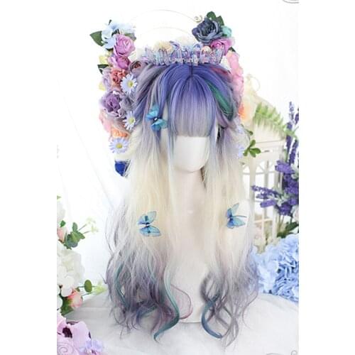 Women Lolita Wig Natural Wave Curly Cosplay Wig Heat Resistant Fiber Long Wavy Hair halloween costumes for women