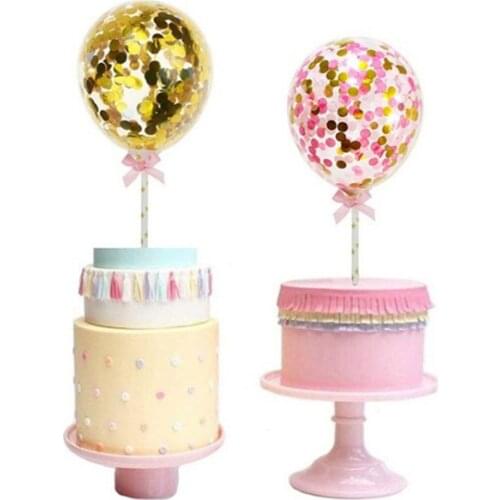 5 Inch Confetti Balloons Cake Topper Decoration Party Wedding Birthday Supplies