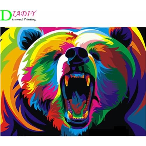 DIY 5D Diamond Painting Animal Lion Cat Cross Stitch Kit Full Drill Embroidery Mosaic Art Picture of Rhinestones Home Decor Gift
