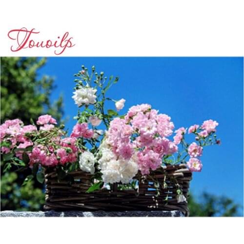 Diamant Peinture Fleur Artisanat Décoration de La Maison Bricolage Diamant Broderie Paysage 3D Diamant Point De Croix Artisanat