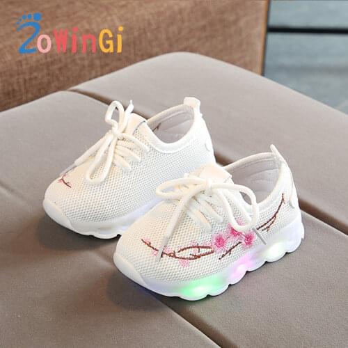Size 21-30 Kids Sneakers with Led Light Children Casual Shoes Wear-resistant Sneakers tenis led infantil Shining Shoes for Girl