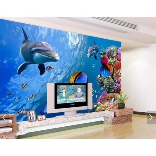 Custom photo wallpaper 3d wall murals wallpaper 3 d TV setting wall on the ocean mural wall paper 3d living room wallpaper decor