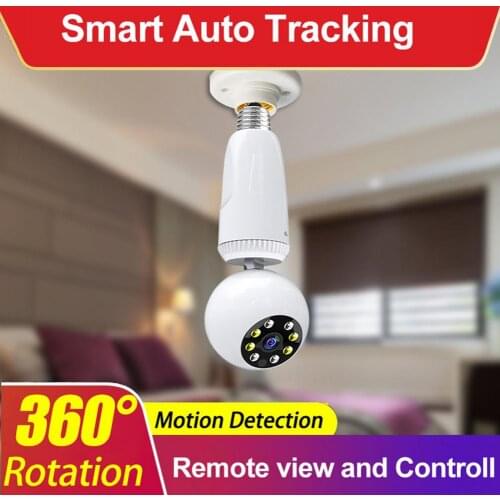 1080P HD WiFi IP Camera 360 Degree Panoramic Fisheye Bulb Light Panoramic Cam Home Security Security WiFi Fisheye Bulb Lamp