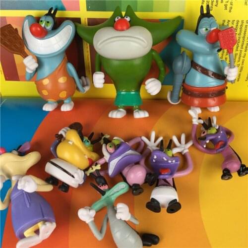 Bandai Anime Oggy Et Les Cafards Doll Ornaments Action Figure Model Kids Toys Boy Girl Gift