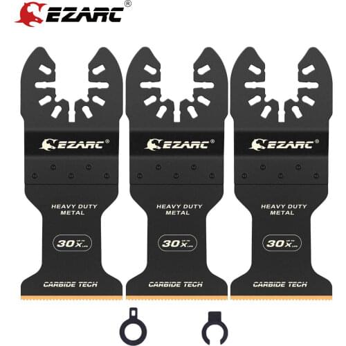 EZARC Carbide Tooth Blade Oscillating Saw Blades 3Pc,Multitool Oscillating Tool Accessories for Cutting Metal,Steel Nails,Screws