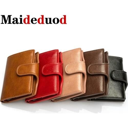 Fashion Wallet 2020 New Vintage Card Holder RFID Slim Suitcase Business Luxury Card Case Anti-theft Card 5 colors Wholesale