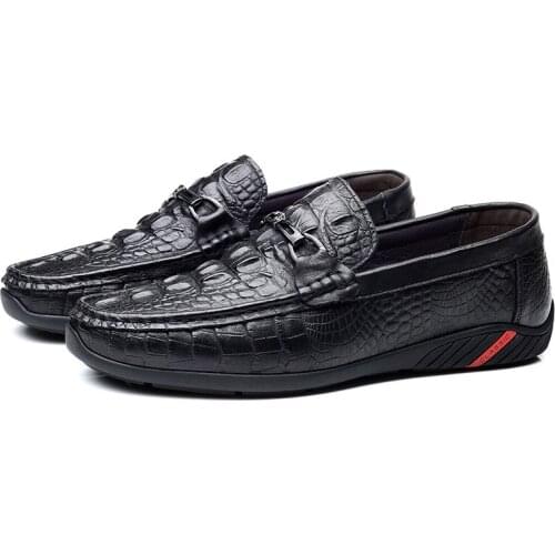 New First Layer Cowhide Shoes Mens Leather Crocodile Pattern Casual Shoes Mens Shoes Men Dress Shoes Men Shoes Men Shoes