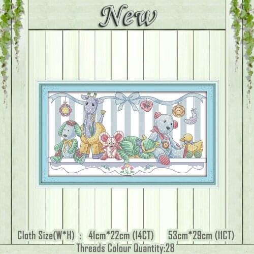 Plush toys bears cartoon diy painting counted print on the canvas DMC 11CT 14CT kits NKF Cross Stitch embroidery needlework Sets