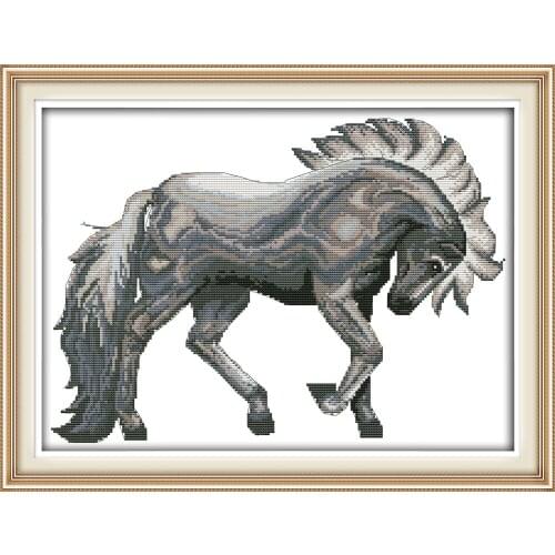 Joy Sunday DIY Handmade Chinese Cross Stitch Embroidery Kit Horse Design Home Decoration Embroidered stitches chart Cross-Stitch