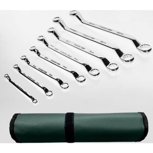 Ring Double Head Ratchet Wrench Reversible 6-7 8-10-12-14-17-19-22-24 mm Ratchet Combination Spanner Set 8PCS Wrench Spanner