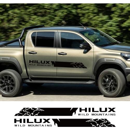 Pickup Door Side Stripes Sticker For Toyota Hilux Vigo Revo Truck Wild Mountains Vinyl Decor Covers Car Decals Auto Accessories