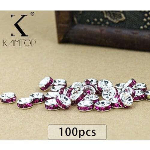 New 100pcs Gold Crystal Rhinestone Rondelle Spacer Beads DIY 6mm wholesale lots bulk