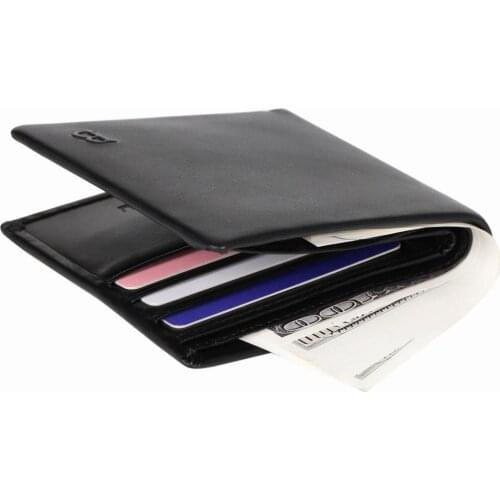 New Black Vintage Cow Leather Luxury Male Wallets Men Bill Money Bag Dollar Card Holder Man Wallet Purses Short Slim Purse Photo