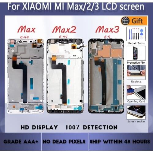 For XIAOMI Mi Max Mi Max 2 Mi Max 3 Original LCD screen assembly with front case Black White With repair tool and Tempered film