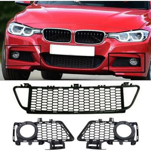 Front Bumper Lower Fog Light Grille for -BMW 3 Series F30 F31 LCI M-Sport 2011