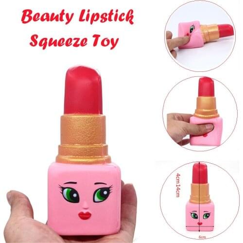 Hot Soft Beauty Lipstick Slow Rising Squeeze Relieve Stress Toy Fidget Stress Relief Toys Gift Antistress Toy For Kids Adults Y