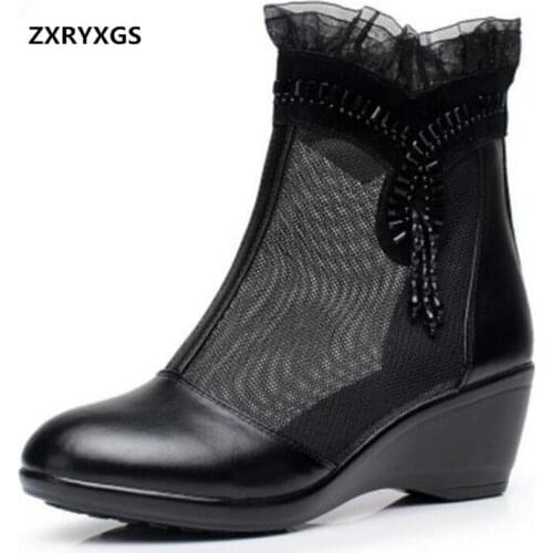 Elegant Comfortable Tassel Rhinestone Mesh Cow Leather Shoes Women Sandals 2020 Summer Shoes Woman Fashion Sandals Large Size