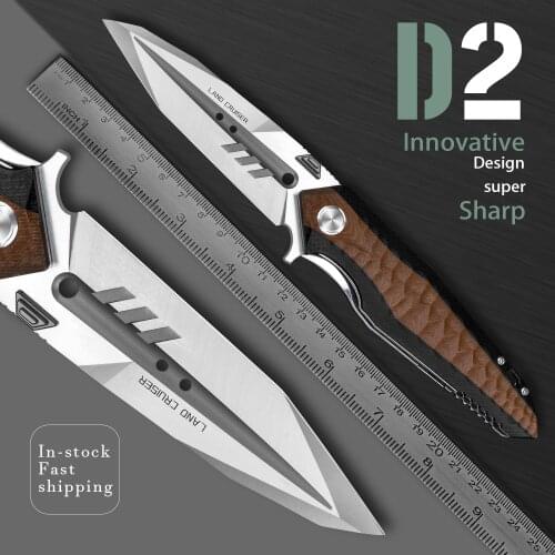 Folding Knife D2 Satin Tanto Point Blade G10 Handle with Pocket Clip Hunting Survival Tools EDC Self Defense Outdoor Activities