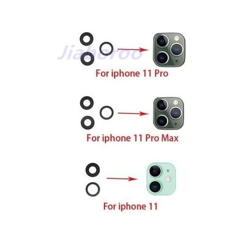 10sets Back Camera Glass Lens for iPhone 11 Pro 11Pro Max Rear Camera Cover 3M Sticker Holder Parts