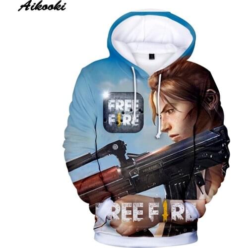 Sweatshirts Hoodies Coats Print 3D Loose Casual Spring Men/women Free Fire Men Hip Hop Full Aikooki Piece Regular Thin