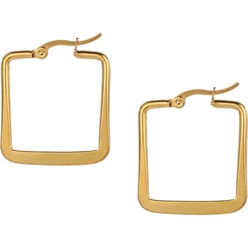 Vintage Square Hollow Out Heart Dangle Earrings For Women Metallic Charm Cool Elegant Harajuku Drop Earrings Jewelry Accessories