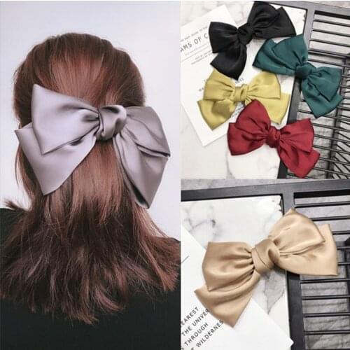 High-end hair accessories womens retro big bow hair clip top clip fairy Mori female line half ball hairpins wild girl headwear