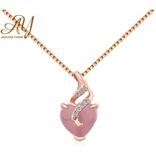 Anillos Yuzuk Women Necklace Natural Quartzs Stone With 925 silver Rose gold Chain Engagement Party Fine Jewelry Silver Necklace