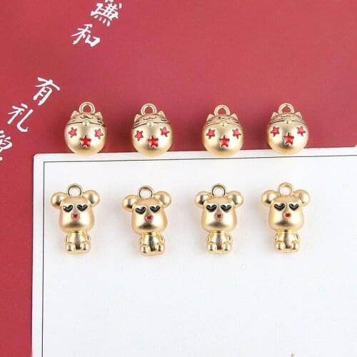 10pcs Fashion Trendy Bear Earrings For Women Cartoon Dolphin Pendant Lucky Cat Cute Animal earrings Diy Jewelry Accessories
