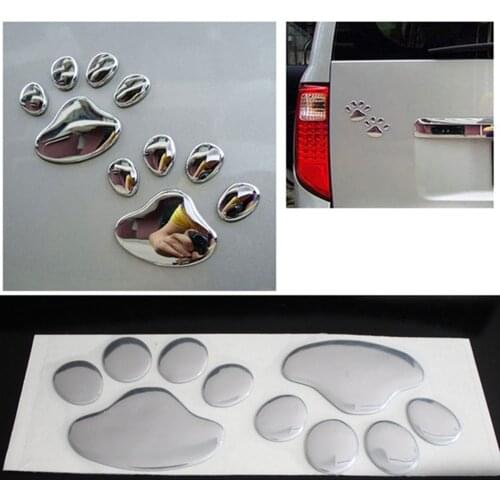 2PCS Auto Accessories Car Sticker Cool Design Paw 3D Animal Dog Cat Footprint Decal Car PVC sticker car decal