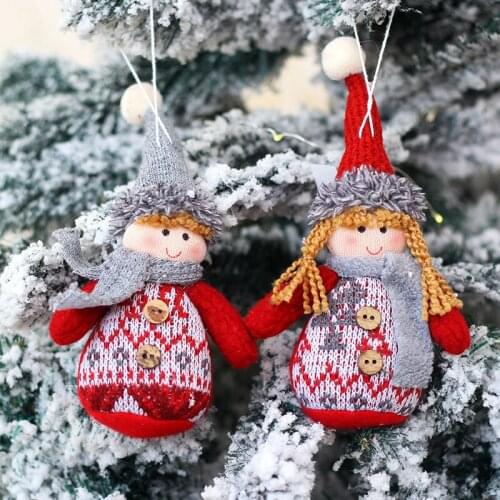 2021 Cute Christmas Tree Hang Doll Pandant Ornaments Decoration Bell Christmas Decor For Home Bar Party Decoration