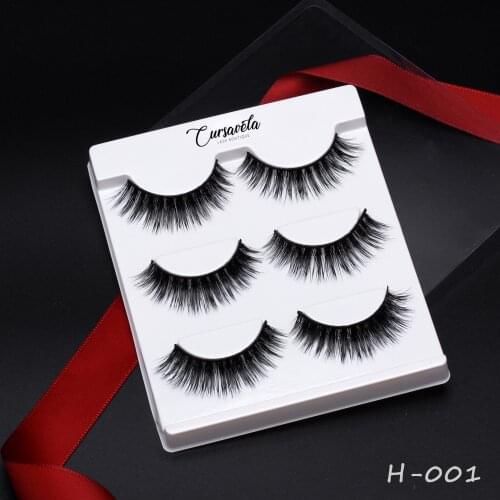 Cursavela 3D Mink Lashes Natural False Eyelashes Fast shipping Fluffy Luxury 6D Full Strip Eyelashes Makeup 3 Pairs / Box Lashes