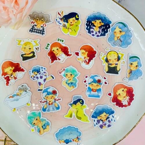 40PCS Cute cartoon facial expression paper stickers for kids homemade book stickers on laptop / decorative scrapbooking / DIY