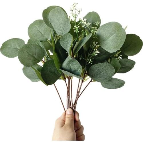 5Pcs Single Branch Artificial Apple Leaves Home Decorative Flower Hotel Ornament Fack Plants