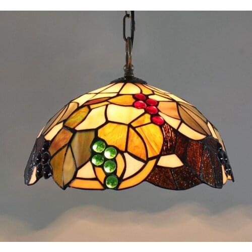American garden Tiffany stained glass restaurant grape chandelier 12 inch 30cm bar lamp