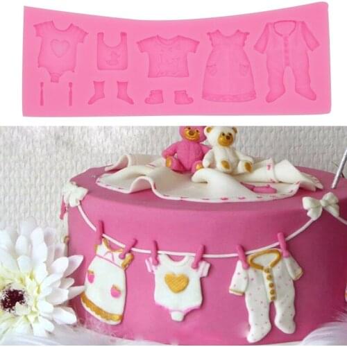 Aomily Baby Clothes Dress Silicon Mould Chocolate Jelly Candy Cake Mold Bakeware DIY Pastry Ice Block Soap Mould Baking Tools