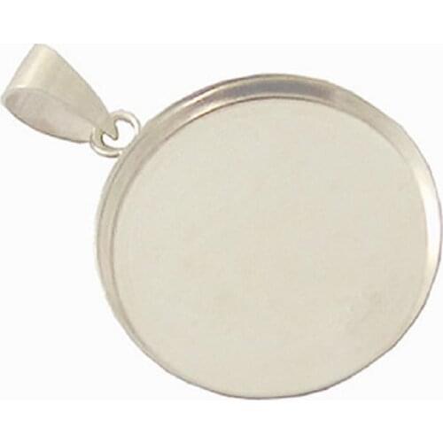 Beadsnice silver jewelry pendant tray wholesale Bezel Cup Tray with Bail 925 silver pendant ID27612