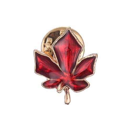 DoreenBeads 2cm Red Enamel Pin Maple Leaf Badge European Fashion Brooch for Woman Man Suit Shirt Collar Scarf Hat Bag
